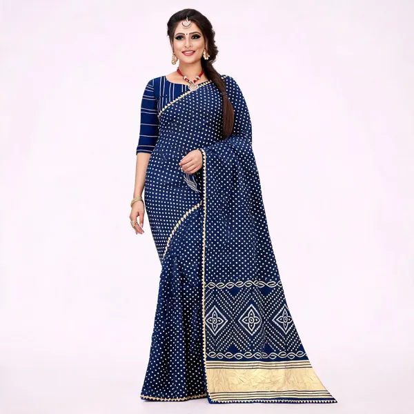 Blue_Staple_Geometric_Print_Traditional_Saree_For_Women