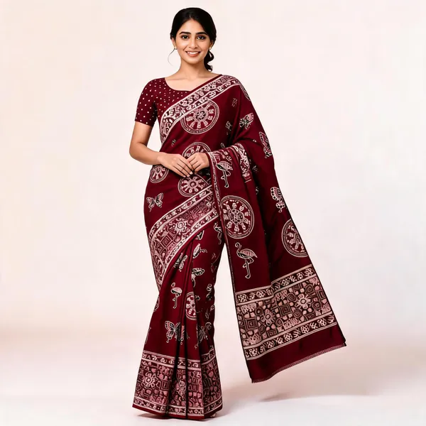 Maroon_Silk_Paisley_Floral_Printed_Saree_For_Women