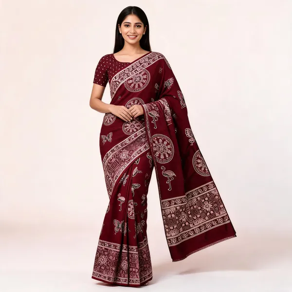 Maroon_Silk_Paisley_Floral_Printed_Saree_For_Women