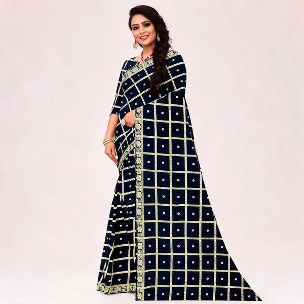 Navy_Blue_Viscose_Georgette_Geometric_Print_Saree_For_Women
