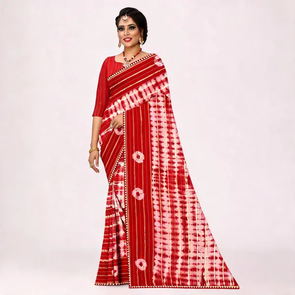 Red_Cotton_Zari_Geometric_Floral_Printed_Saree_For_Women