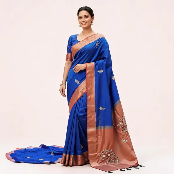 Blue_Vichitra_Silk_Jari_Border_Woven_Saree_For_Women