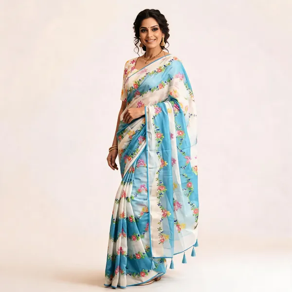 Blue_Vichitra_Silk_Floral_Print_Saree_For_Women