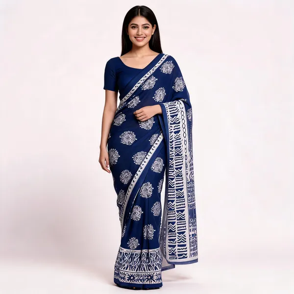 Blue_Georgette_Printed_Saree_For_Women