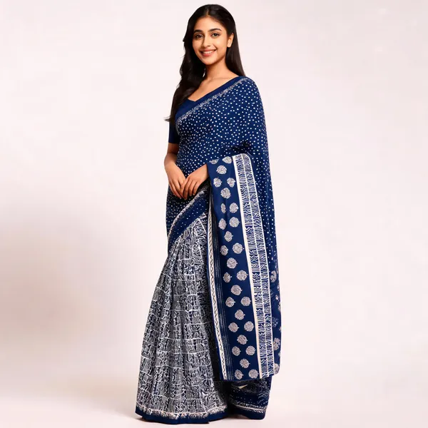 Blue_Georgette_Geometric_Printed_Saree_For_Women