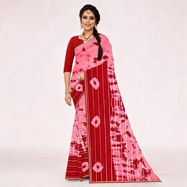 Red_Cotton_Zari_Floral_Stripe_Printed_Saree_For_Women