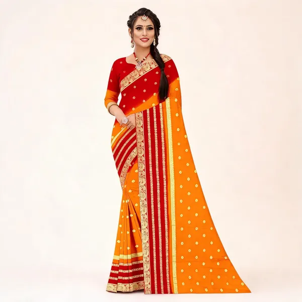Orange_Viscose_Georgette_Traditional_Zari_Saree_For_Women