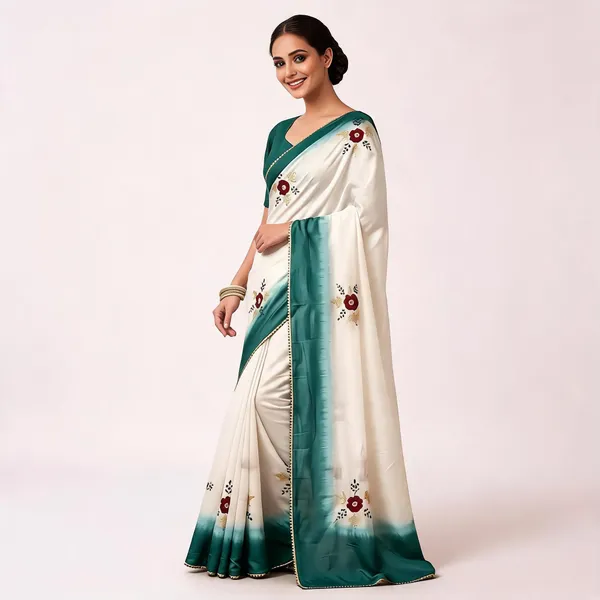 White_Cotton_Rich_Pallu_Floral_Print_Saree_For_Women