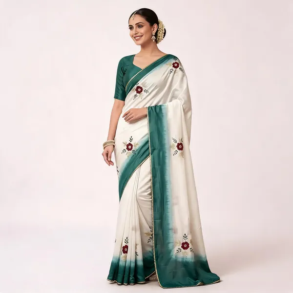 White_Cotton_Rich_Pallu_Floral_Print_Saree_For_Women