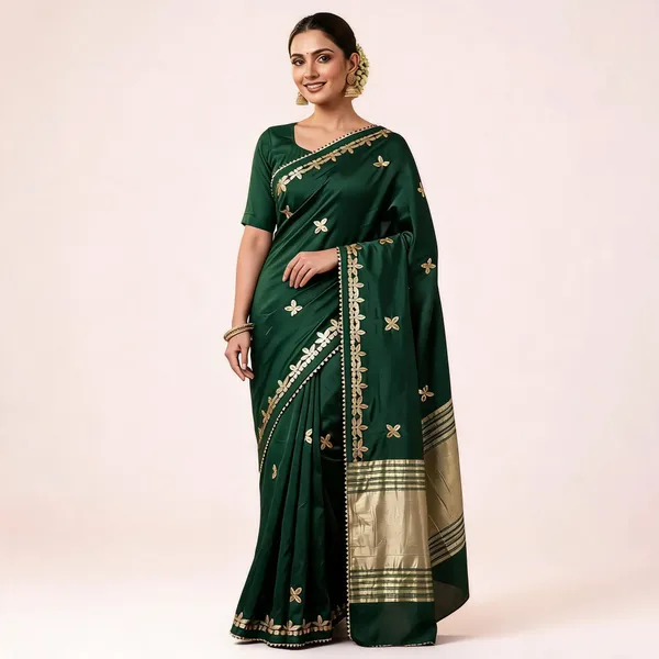 Green_Cotton_Lagdi_Pattu_Floral_Embroidered_Saree_For_Women
