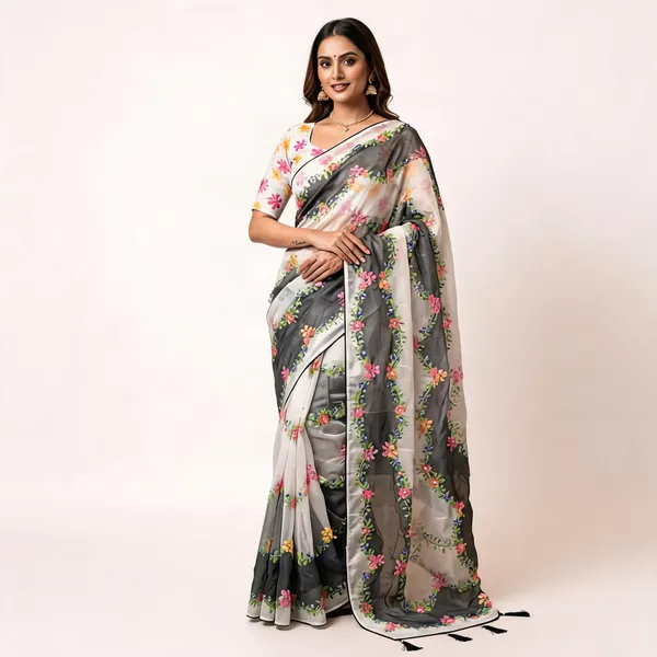 Grey_Vichitra_Silk_Floral_Print_Saree_For_Women