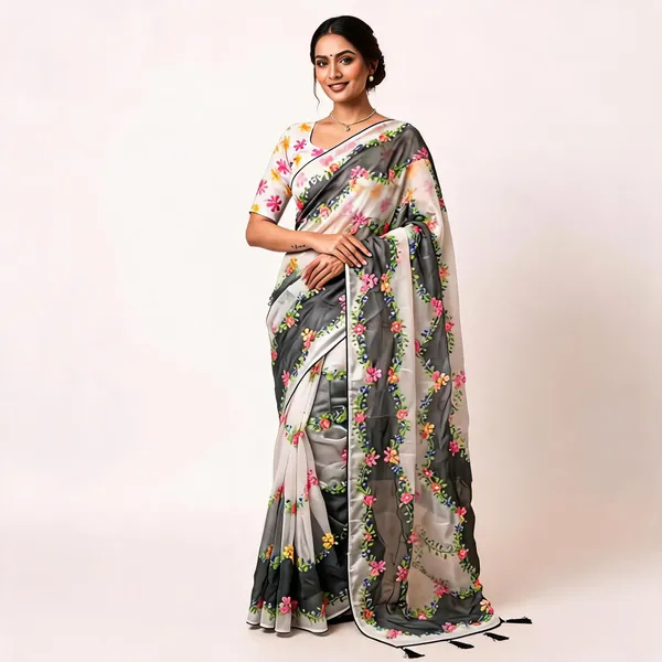 Grey_Vichitra_Silk_Floral_Print_Saree_For_Women