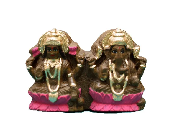 Cow_Dung_Lakshmi_Ganesha_Idol_Set
