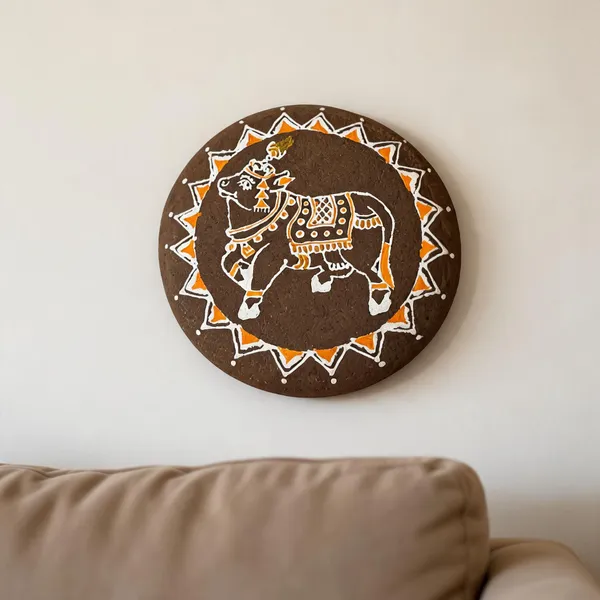 Cow_Dung_Folk_Art_Cow_Motif_Round_Wall_Hanging