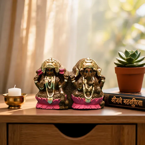 Cow_Dung_Lakshmi_Ganesha_Idol_Set