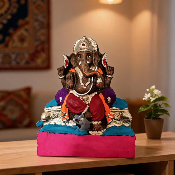 Cow_Dung_Colourful_Ganesha_Idol