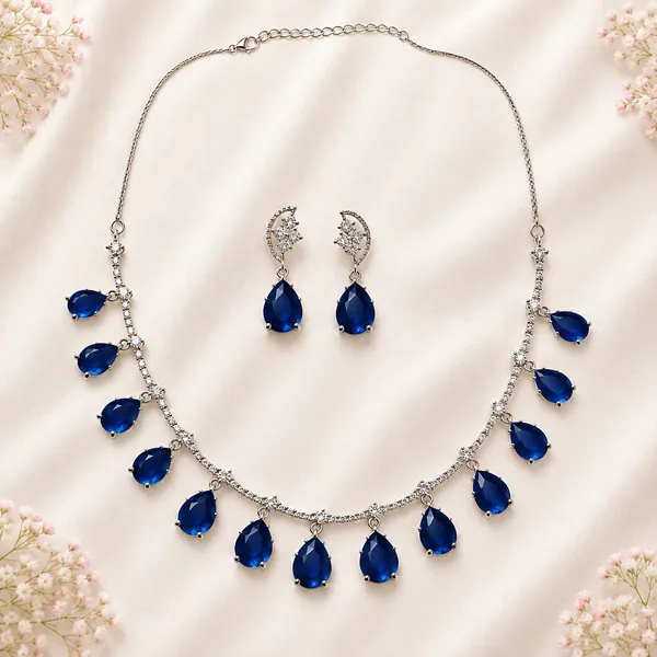 Royal_Blue_American_Diamond_Teardrop_Necklace_And_Earrings_Set_For_Women