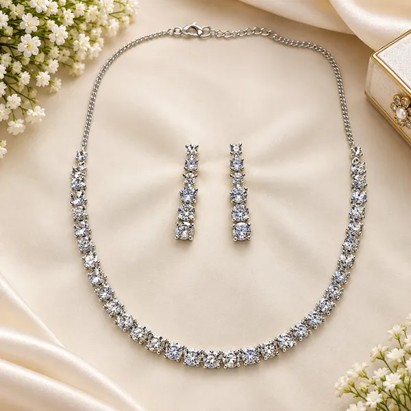 Silver_American_Diamond_Crystal_Necklace_And_Earrings_Set_For_Women