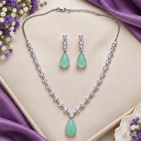 Mint_Green_American_Diamond_Teardrop_Necklace_And_Earrings_Set_For_Women