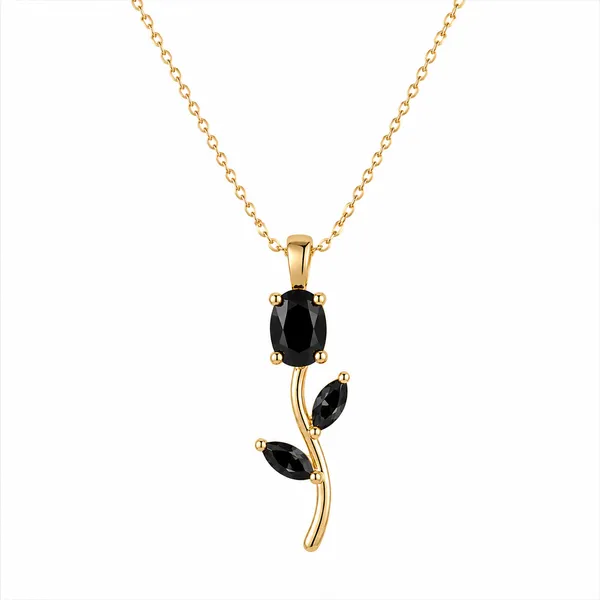 Gold_Black_Oval_Stone_Leaf_Pendant_Necklace_For_Women