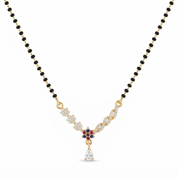 Gold_And_Black_Alloy_Floral_Pendant_Mangalsutra_Necklace_For_Women