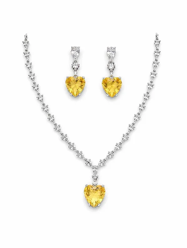 Silver_Alloy_Heart_Yellow_Stone_Necklace_And_Earrings_Set_For_Women
