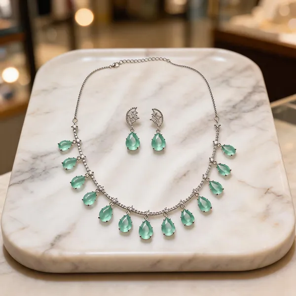 Mint_Green_American_Diamond_Teardrop_Necklace_And_Earrings_Set_For_Women