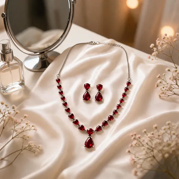 Ruby_Red_American_Diamond_Teardrop_Necklace_And_Earrings_Set_For_Women