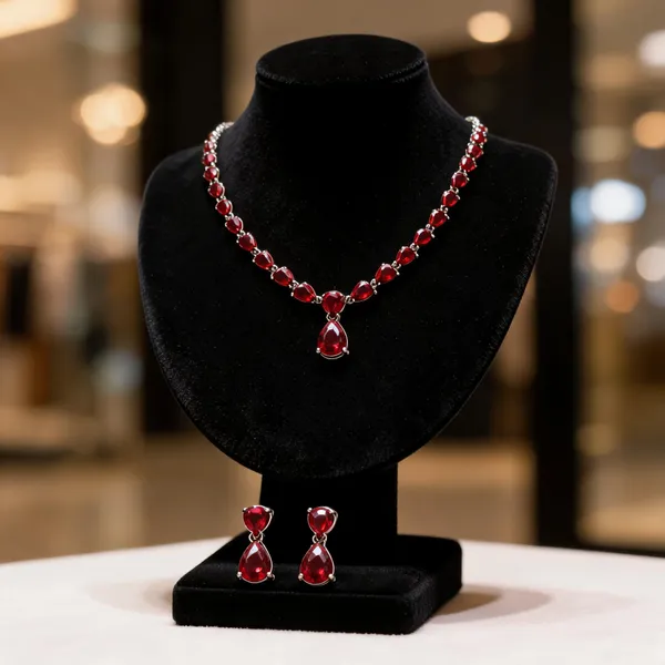 Ruby_Red_American_Diamond_Teardrop_Necklace_And_Earrings_Set_For_Women