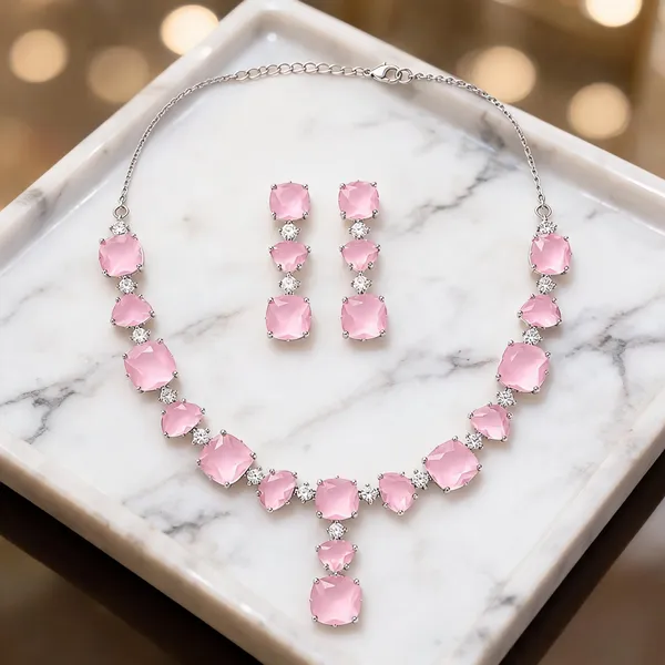 Pastel_Pink_American_Diamond_Faceted_Stone_Necklace_And_Earrings_Set_For_Women