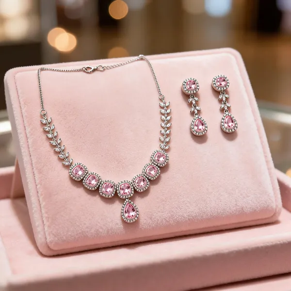 Pastel_Pink_American_Diamond_Floral_Stone_Necklace_And_Earrings_Set_For_Women