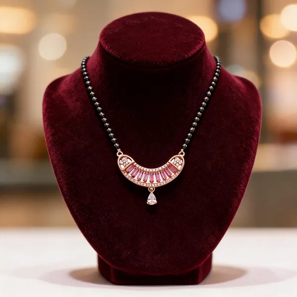 Rose_Gold_Tone_Pink_Stone_Beaded_Mangalsutra_Necklace_For_Women