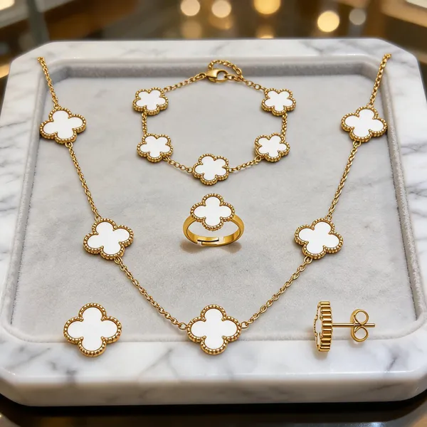 Gold_Tone_Clover_Charm_Necklace_Bracelet_Ring_Earrings_Set_For_Women