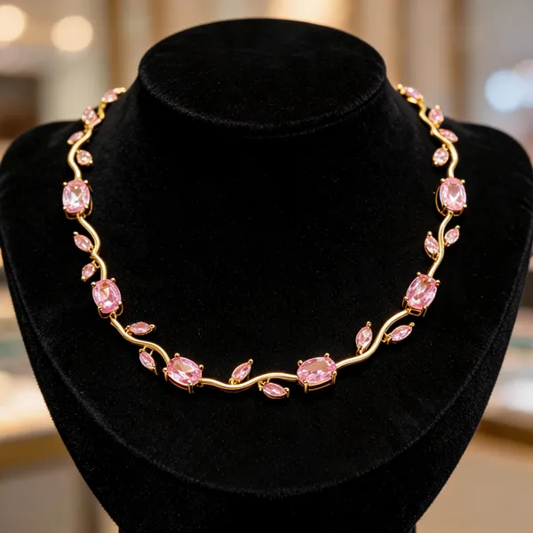 Pink_Alloy_Stone-Studded_Necklace_For_Women