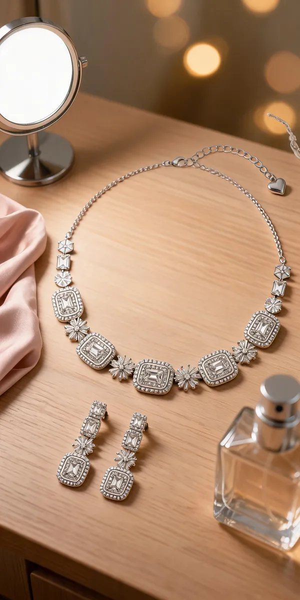 Silver_Alloy_Stone-Embellished_Necklace_And_Earrings_Set_For_Women