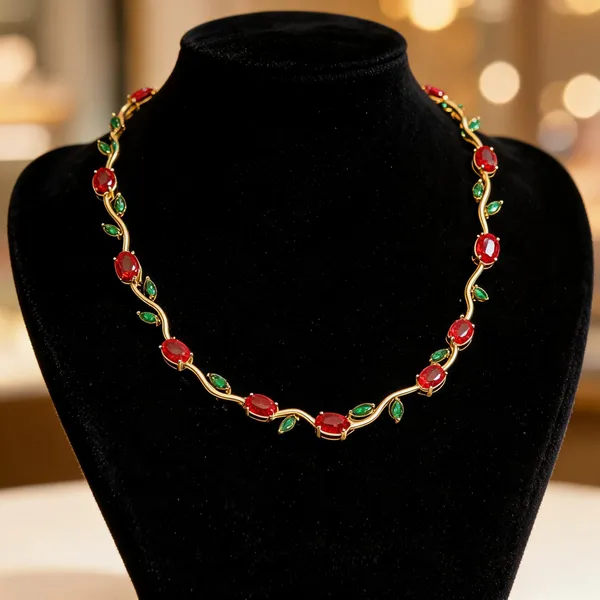 Multicolor_Alloy_Oval_Stone_Statement_Necklace_For_Women