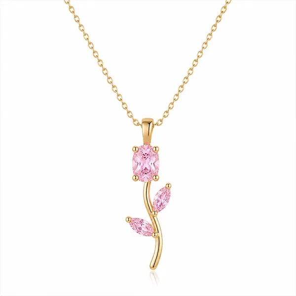 Pink_Alloy_Floral_Pendant_Necklace_For_Women
