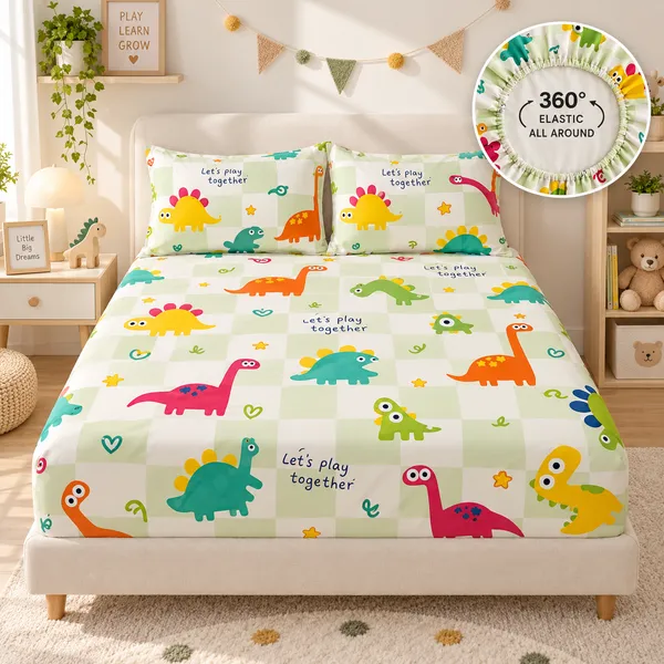 400-TC_Dino_Play_360°_Fitted_Bedsheet