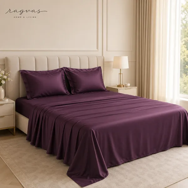 500_TC_Cooling_Silk_Cotton_King_Size_Bedsheet_Set_–_108×108_Inches_|_1_Bedsheet_+_2_Pillow_Covers