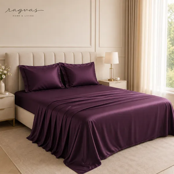500_TC_Cooling_Silk_Cotton_King_Size_Bedsheet_Set_–_108×108_Inches_|_1_Bedsheet_+_2_Pillow_Covers