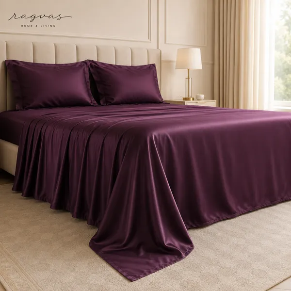 500_TC_Cooling_Silk_Cotton_King_Size_Bedsheet_Set_–_108×108_Inches_|_1_Bedsheet_+_2_Pillow_Covers