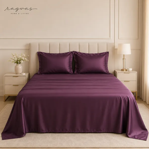500_TC_Cooling_Silk_Cotton_King_Size_Bedsheet_Set_–_108×108_Inches_|_1_Bedsheet_+_2_Pillow_Covers
