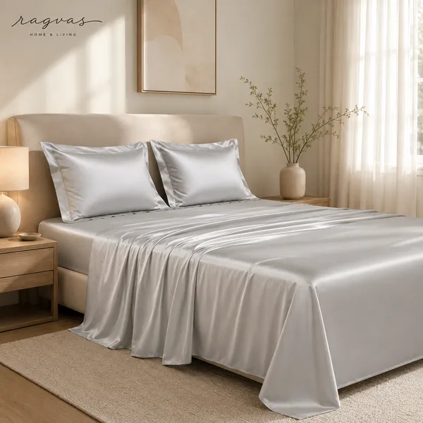 500_TC_Cooling_Silk_Cotton_King_Size_Bedsheet_Set_–_108×108_Inches_|_1_Bedsheet_+_2_Pillow_Covers