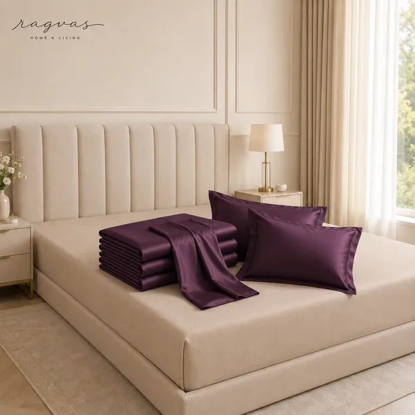 500_TC_Cooling_Silk_Cotton_King_Size_Bedsheet_Set_–_108×108_Inches_|_1_Bedsheet_+_2_Pillow_Covers