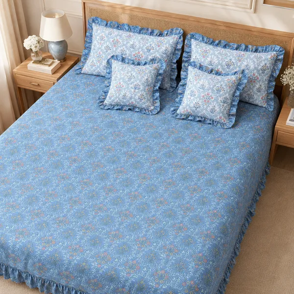 Soft_Blue_Cotton_5-Piece_Frill_Bedding_Set_For_Bedroom