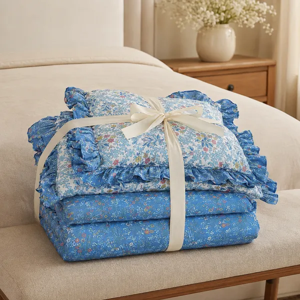 Soft_Blue_Cotton_5-Piece_Frill_Bedding_Set_For_Bedroom