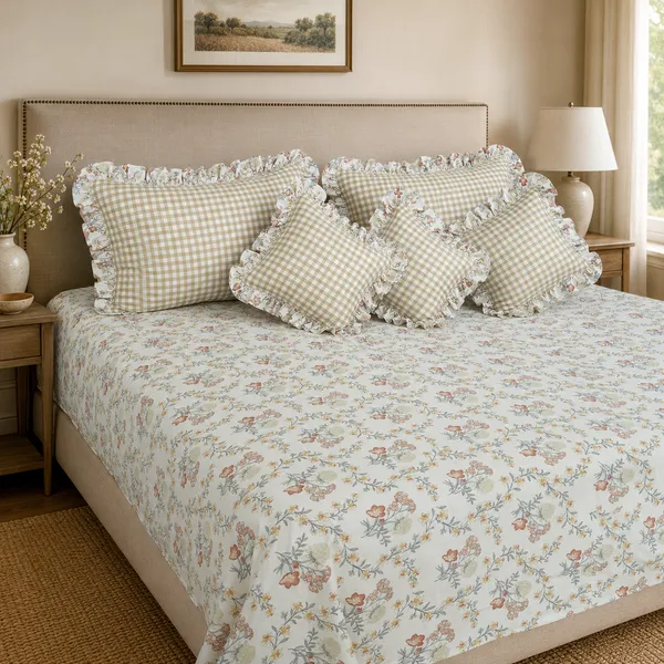 Multicolor_Cotton_5-Piece_Frill_Bedding_Set_For_Bedroom