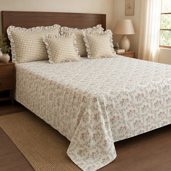 Multicolor_Cotton_5-Piece_Frill_Bedding_Set_For_Bedroom