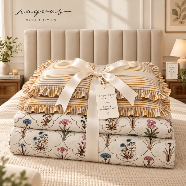 Cotton_5-Piece_Frill_Bedding_Set_For_Bedroom