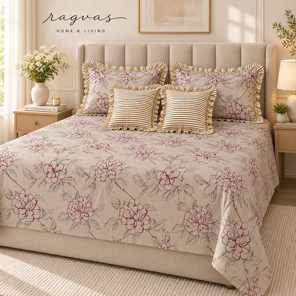 Cotton_5-Piece_Frill_Bedding_Set_For_Bedroom